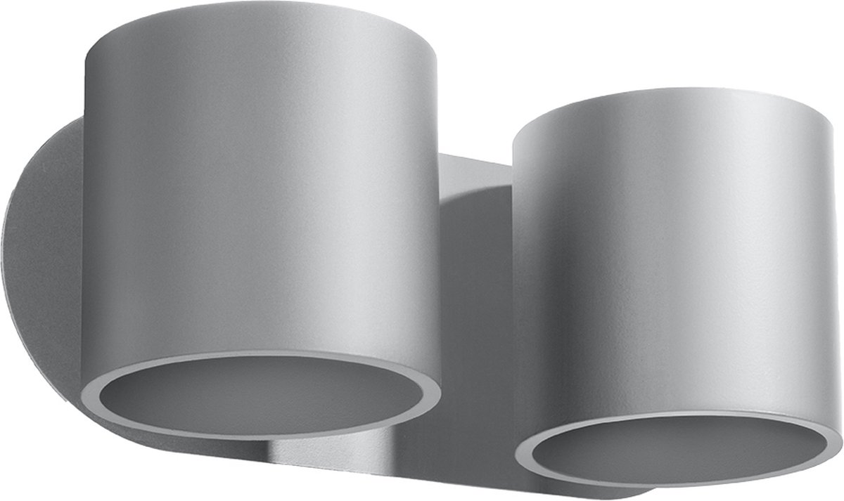 Light Your Home Pompadour X Wandlamp - Modern - Aluminium - 2xG9 - Woonkamer - Eetkamer - Grijs