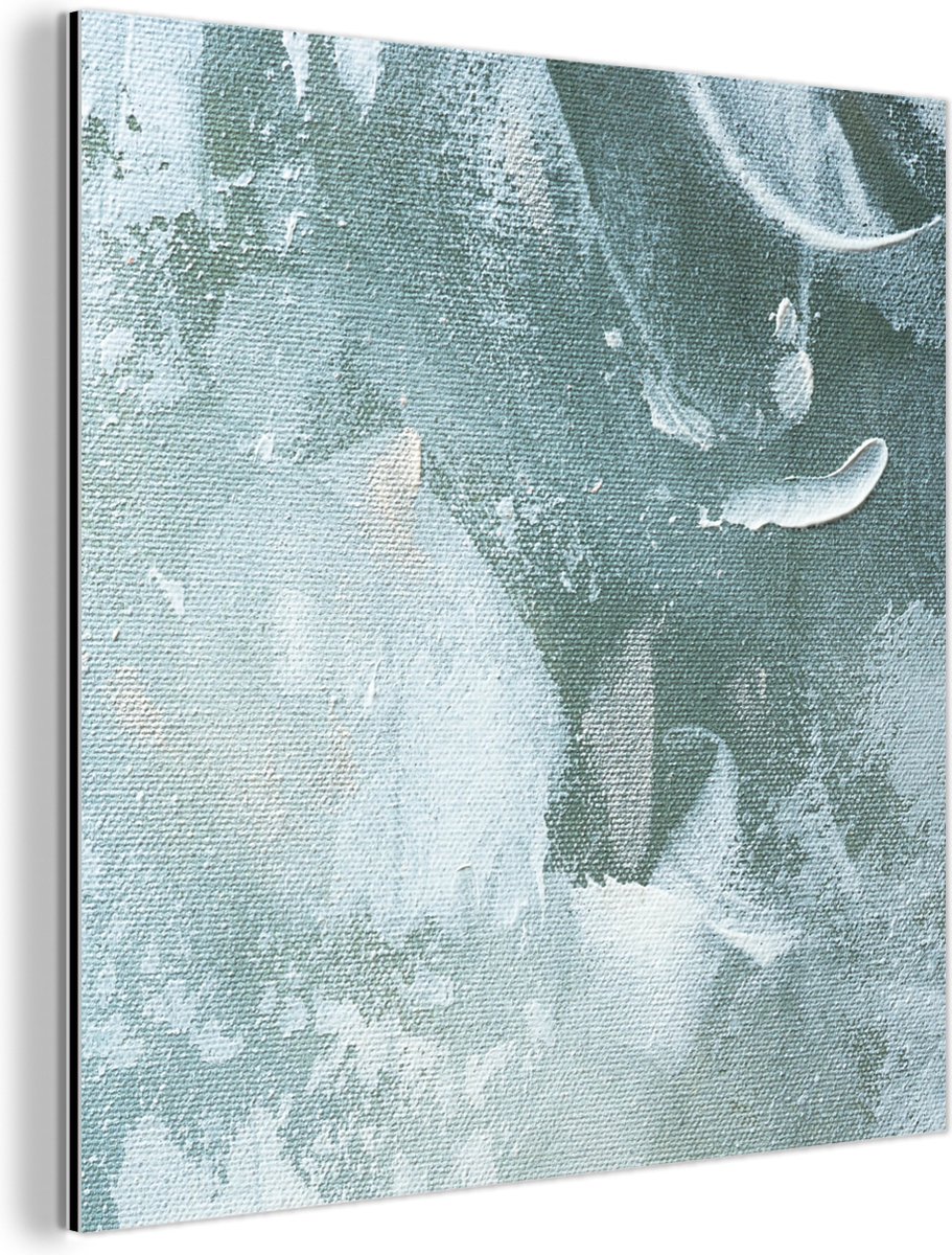 Wanddecoratie Metaal - Aluminium Schilderij Industrieel - Acrylverf - Abstract - Design - 20x20 cm - Dibond - Foto op aluminium - Industriële muurdecoratie - Voor de woonkamer/slaapkamer