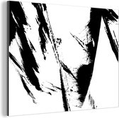 Wanddecoratie Metaal - Aluminium Schilderij Industrieel - Verf - Zwart - Abstract - 120x90 cm - Dibond - Foto op aluminium - Industriële muurdecoratie - Voor de woonkamer/slaapkamer