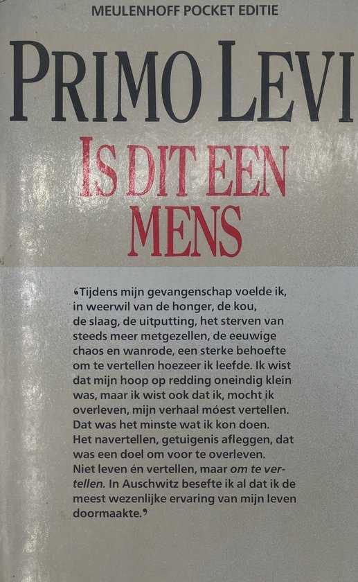 Is dit een mens - cover