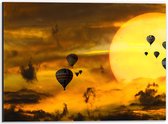WallClassics - Dibond - Zee van Luchtballonnen bij Zon en Wolken - 40x30 cm Foto op Aluminium (Met Ophangsysteem)