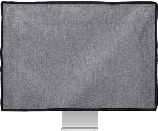 kwmobile stoffen beschermhoes voor monitor - Compatibel met 20-22 Monitor - Afdekhoes van linnen - In oranje/rood/wit Vintage bloemenmotief
