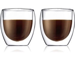 set van 2 dubbelwandige glazen 8cl - bodum - 4557-10