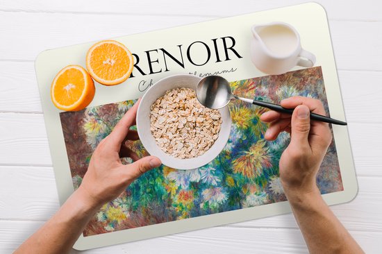 Set de table - Peinture - Renoir - Bouquet - 45x30 cm - 6 pièces