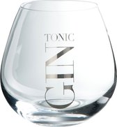 J-Line Laag Gin glas - glas - zilver - 6 stuks - woonaccessoires