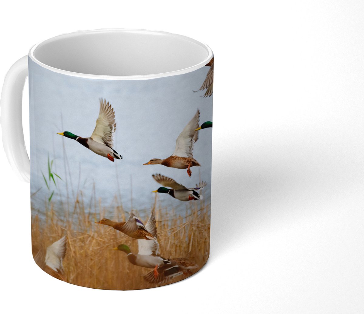Mok - Koffiemok - Eend - Vogel - Riet - Water - Eenden - Mokken - 350 ML - Beker - Koffiemokken - Theemok