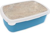 Broodtrommel Blauw - Lunchbox - Brooddoos - Marmer - Kalk - Zand - Textuur - 18x12x6 cm - Kinderen - Jongen