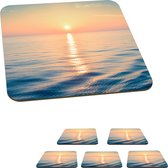 Sous-verres verres à verres - Soleil - Mer - Couleurs - 10x10 cm - Sous-verres en verre - 6 pièces