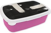 Broodtrommel Roze - Lunchbox - Brooddoos - Abstract - Pastel - Minimalisme - 18x12x6 cm - Kinderen - Meisje