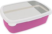 Broodtrommel Roze - Lunchbox - Brooddoos - Abstract - Minimalisme - Design - 18x12x6 cm - Kinderen - Meisje