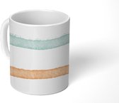 Mok - Koffiemok - Lijn - Pastel - Regenboog - Patronen - Mokken - 350 ML - Beker - Koffiemokken - Theemok
