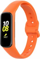 Siliconen Smartwatch bandje - Geschikt voor Samsung Galaxy Fit 2 siliconen bandje - oranje - Strap-it Horlogeband / Polsband / Armband