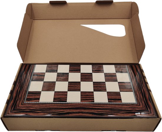 Thumbnail van een extra afbeelding van het spel 2 in 1 Groot Backgammon bordspel - met schaakbord - maat XXL - met schaakstukken