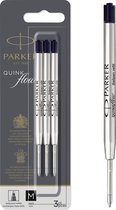 Parker balpenvullingen | Medium punt (1,0mm) | Zwarte QUINKflow-inkt | 3 stuks