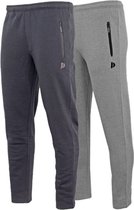 2-Pack Donnay - Joggingbroek met rechte pijp (Sky) - Sportbroek - Heren - Navy/Silver-marl (256) - maat XL