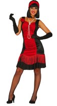 Guirca - Jaren 20 Danseressen Kostuum - Chicago Jaren 20 Flapper Rood - Vrouw - Rood, Zwart - Maat 44-46 - Carnavalskleding - Verkleedkleding