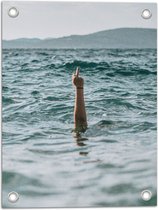 WallClassics - Poster de jardin - Doigt du milieu de la mer - 30x40 cm Photo sur Poster de jardin (décoration murale pour l'extérieur et l'intérieur)