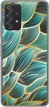 Geschikt voor Samsung Galaxy A53 5G hoesje - Patronen - Goud - Abstract - Golf - Siliconen Telefoonhoesje