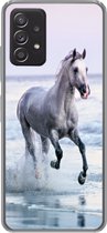 Geschikt voor Samsung Galaxy A53 5G hoesje - Paard - Zee - Pastel - Siliconen Telefoonhoesje