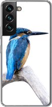Geschikt voor Samsung Galaxy S22 Plus hoesje - IJsvogel - Tak - Snavel - Siliconen Telefoonhoesje