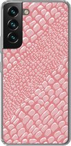 Geschikt voor Samsung Galaxy S22 Plus hoesje - Krokodillenleer - Dierenprint - Roze - Siliconen Telefoonhoesje