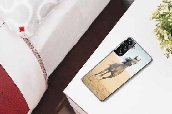 Coque Samsung Galaxy S22 Plus - Cheval - Sable - Désert - Coque de téléphone en Siliconen