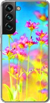 Telefoonhoesje Geschikt voor Samsung Galaxy S22 hoesje - Bloemen - Kunst - Psychedelisch - Siliconen Telefoonhoesje