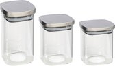 Gerim - 3x keuken voorraadpotten glas - 3 formaten 800/1100/1500 ml