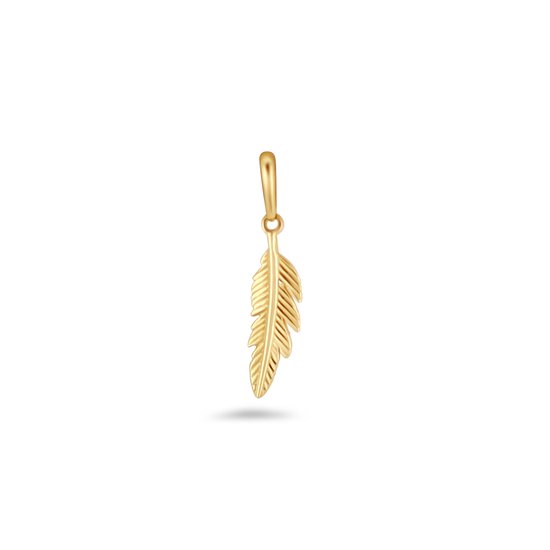 Silventi 9NBSAM-G220301 Pendentif Plume en Or - 14x4,2MM - 14 Carats - Or Jaune