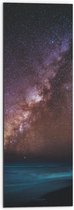 WallClassics - Dibond - Sterrenhemel aan Zee - 30x90 cm Foto op Aluminium (Met Ophangsysteem)