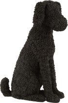 J-Line decoratie Hond Max Zittend - polyresin - zwart