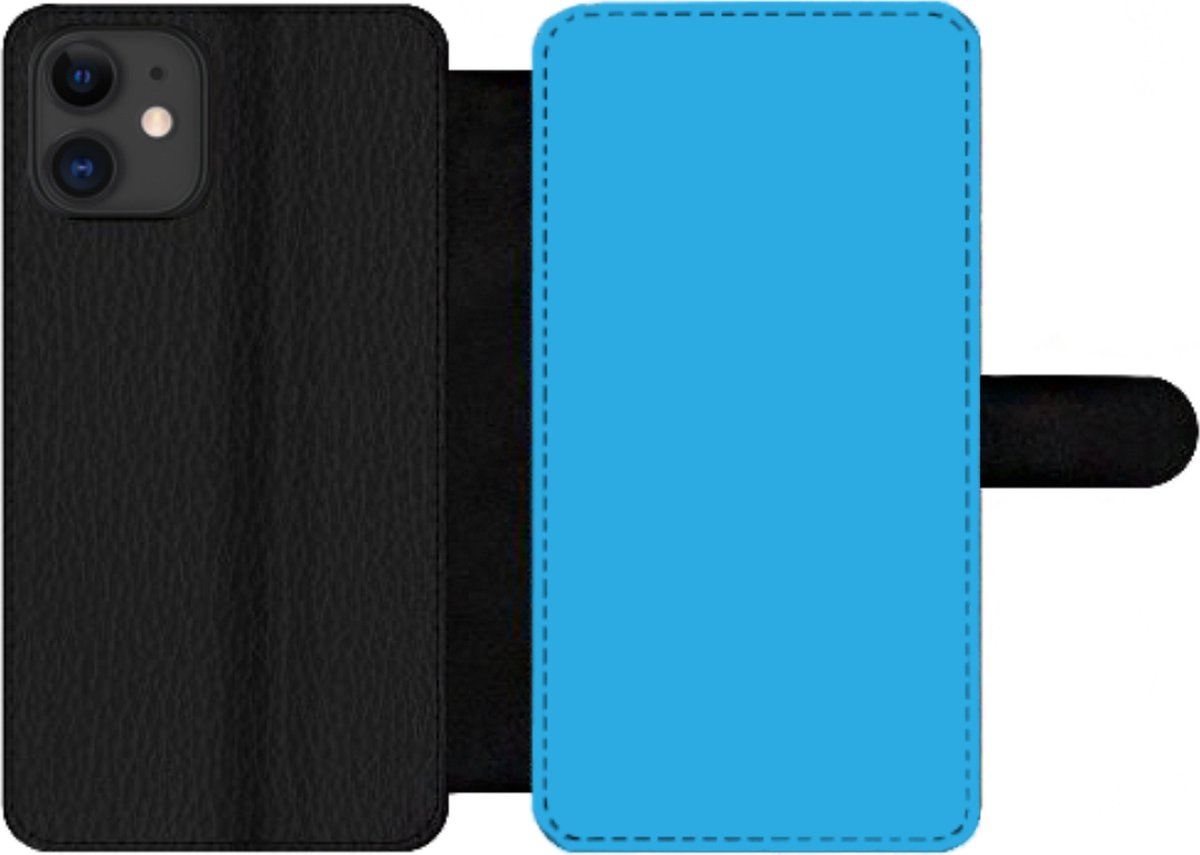 Telefoonhoesje Geschikt voor iPhone 12 Pro telefoonhoesje - Blauw - Licht - Kleuren - Met vakjes - Wallet case met magneetsluiting