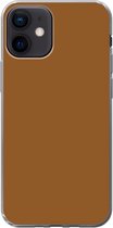 Coque iPhone 12 - Marron - Ton terre - Couleur unie - Étui de téléphone en Siliconen