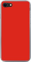 Geschikt voor iPhone SE 2020 hoesje - Rood - Kleur - Effen - Siliconen Telefoonhoesje