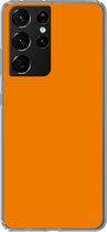 Geschikt voor Samsung Galaxy S21 Ultra hoesje - Oranje - Seizoenen - Herfst - Kleur - Siliconen Telefoonhoesje