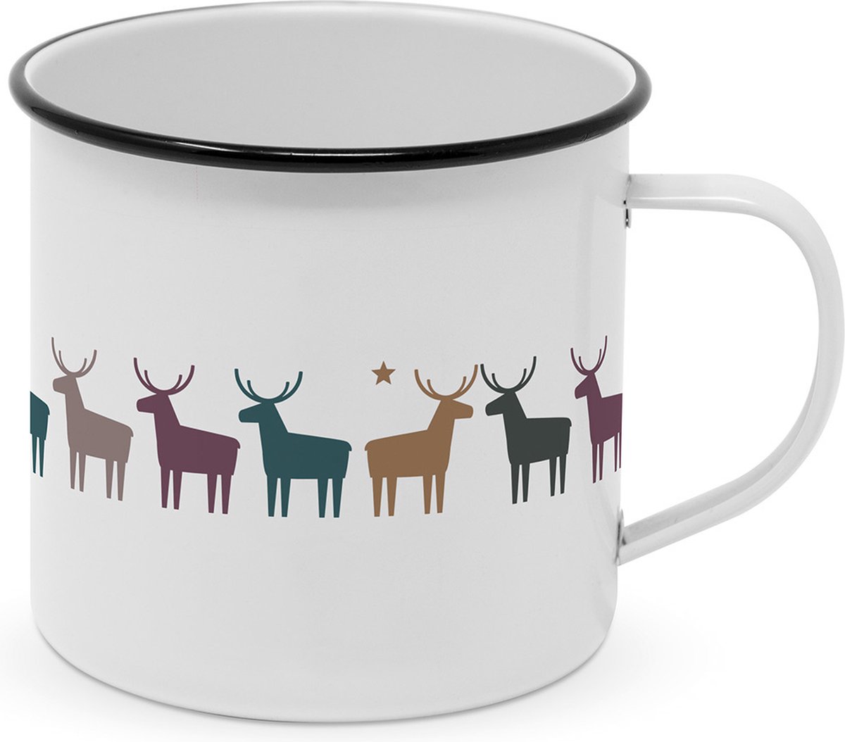 Emaille beker Kerst herten - PPD