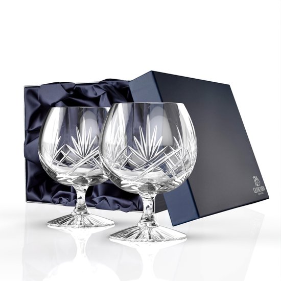 Foto: Cognac of brandy glazen skye 2 stuks geschenkverpakking loodkristal glencairn crystal scotland