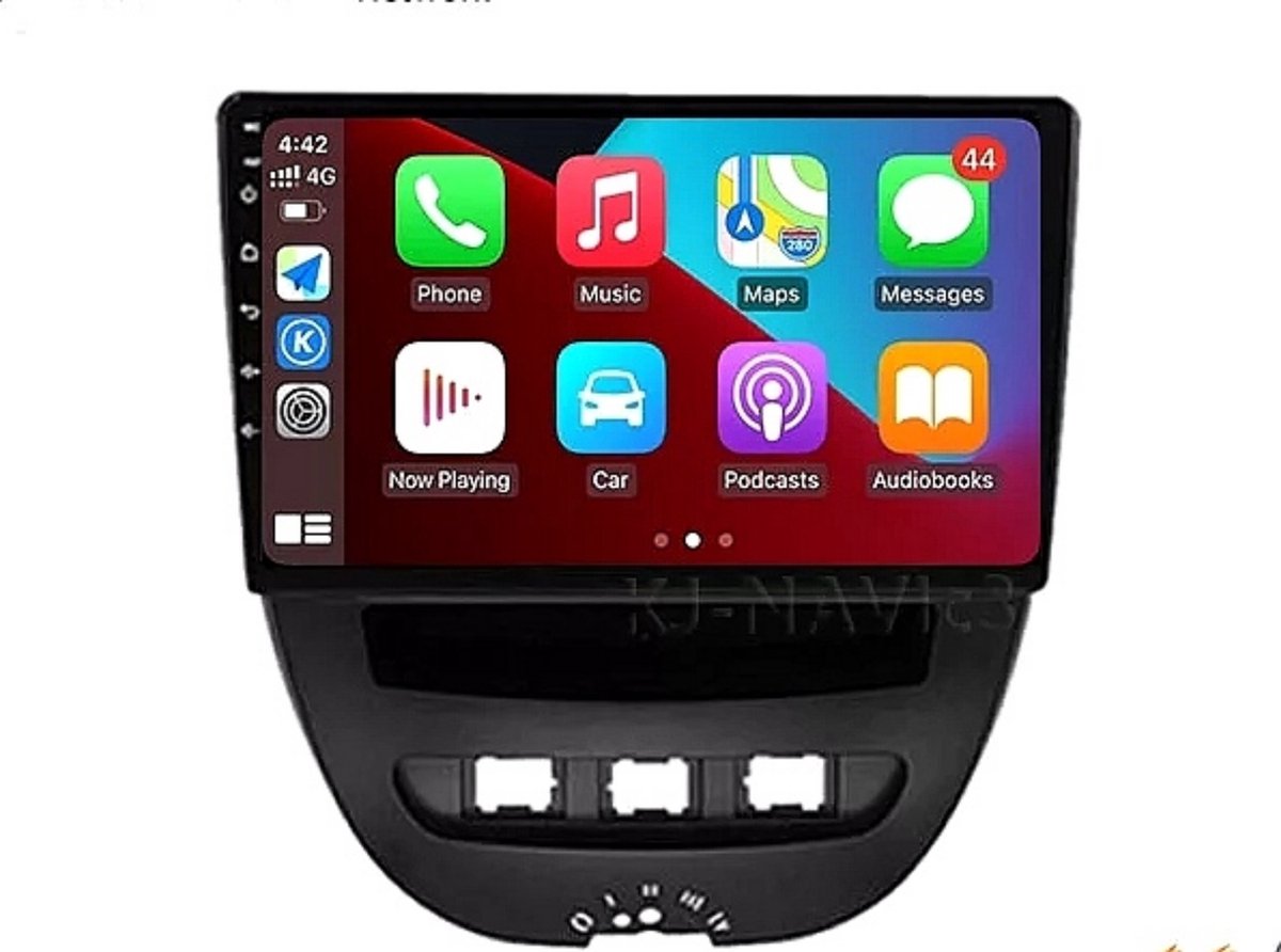 Toyota Aygo Citroen C1 Multimedia Autoradio Navigatie Bluetooth CarPlay WiFi Android 12