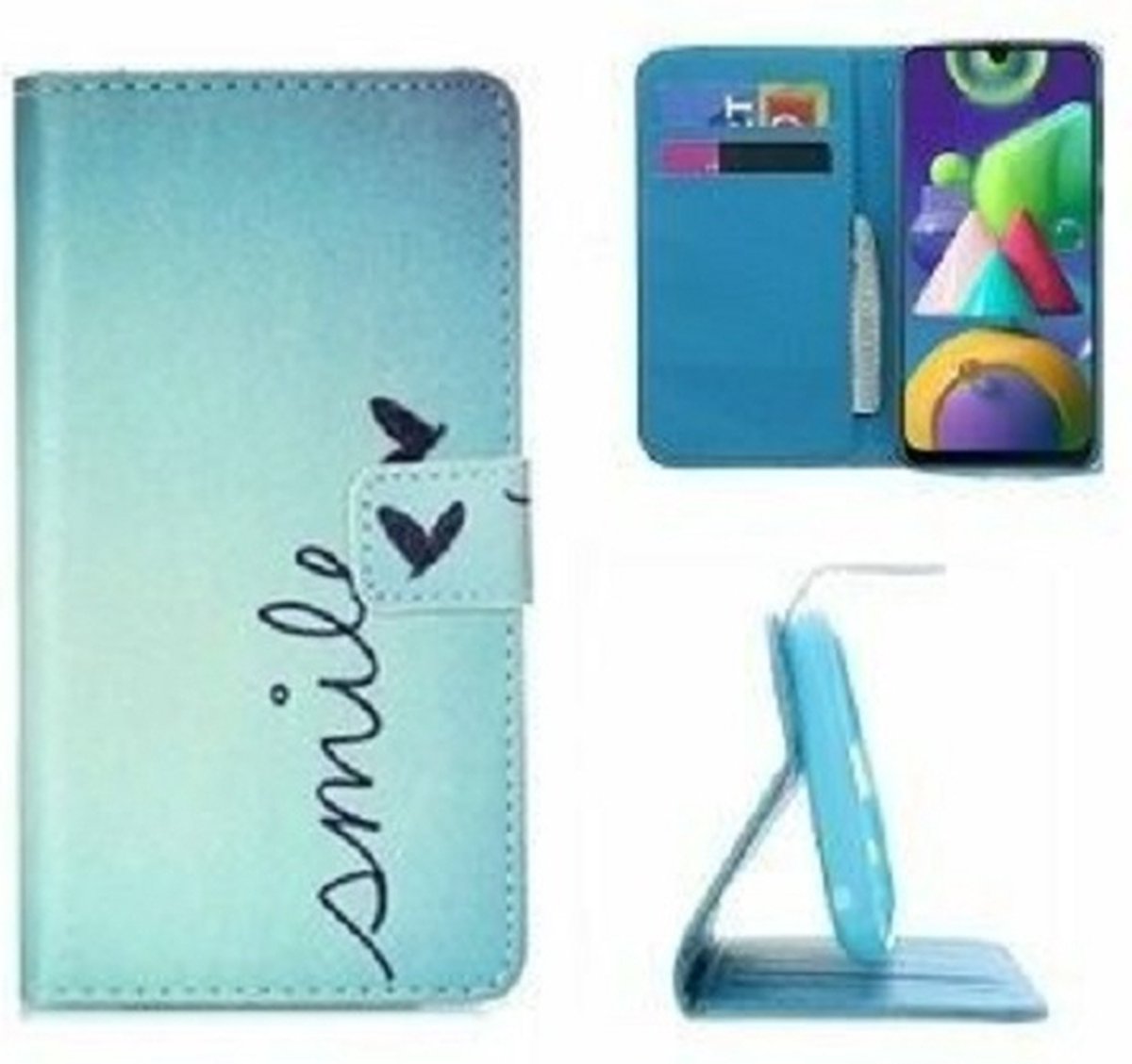 Samsung M21 Hoesje Met Pasjeshouder Bookcase Smile