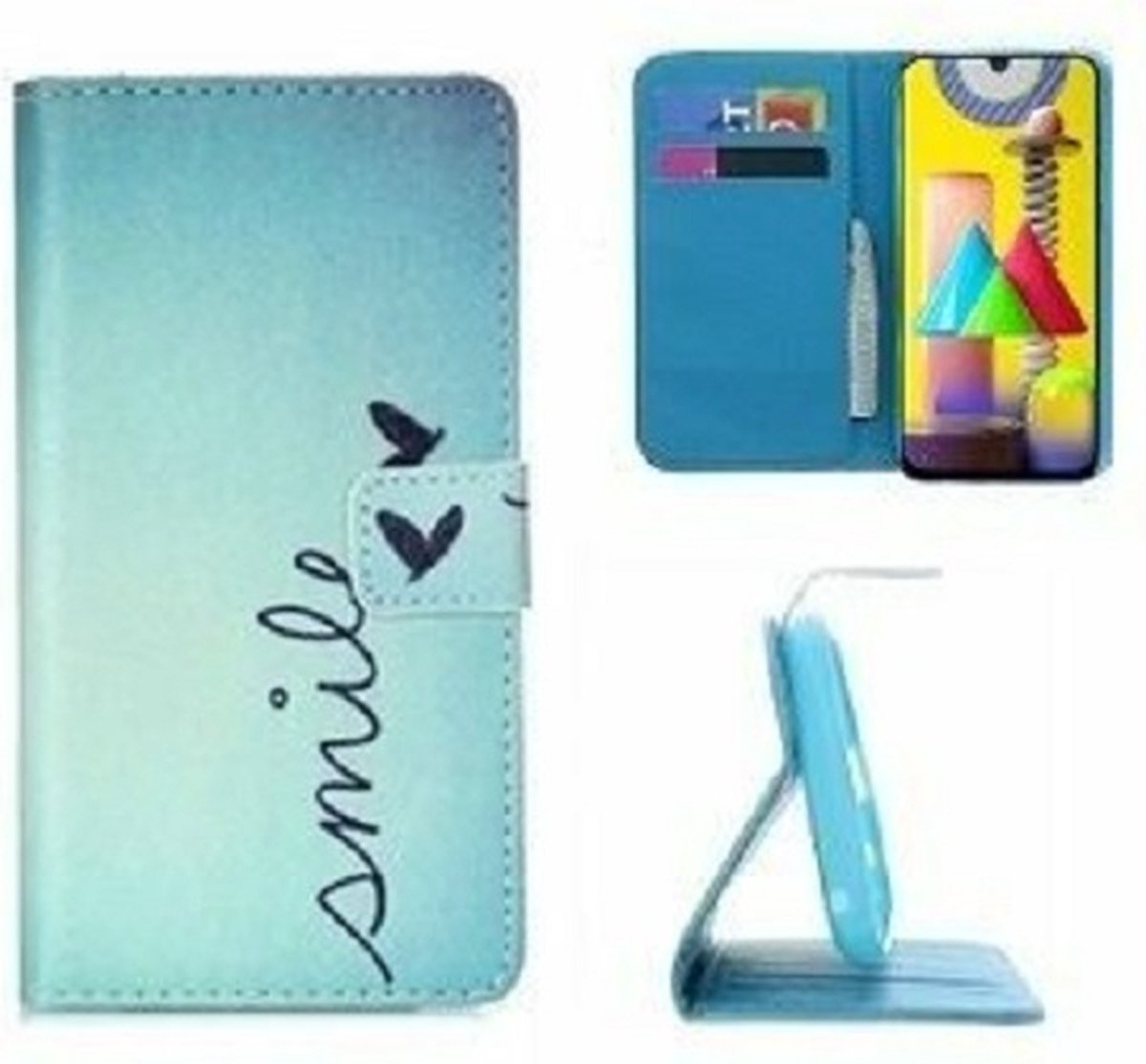 Samsung M31 Hoesje Met Pasjeshouder Bookcase Smile