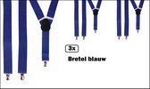3x Bretel blauw - Carnaval thema feest fun festival party bretels