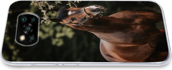 Coque NFC pour Xiaomi Poco X3 - Cheval, Branches, Portrait - Coque en Siliconen