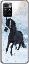 Coque Xiaomi Redmi 10 - Cheval - Neige - Forêt - Coque de téléphone en Siliconen