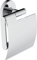 Saqu Nemo WC Rolhouder - met Klep - 12,8x5,6x14,2 cm - Chroom - Toiletrolhouder - WC Papier Houder
