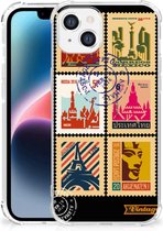 Telefoonhoesje  Apple iPhone 14 Plus Leuk TPU Backcase met transparante rand Postzegels