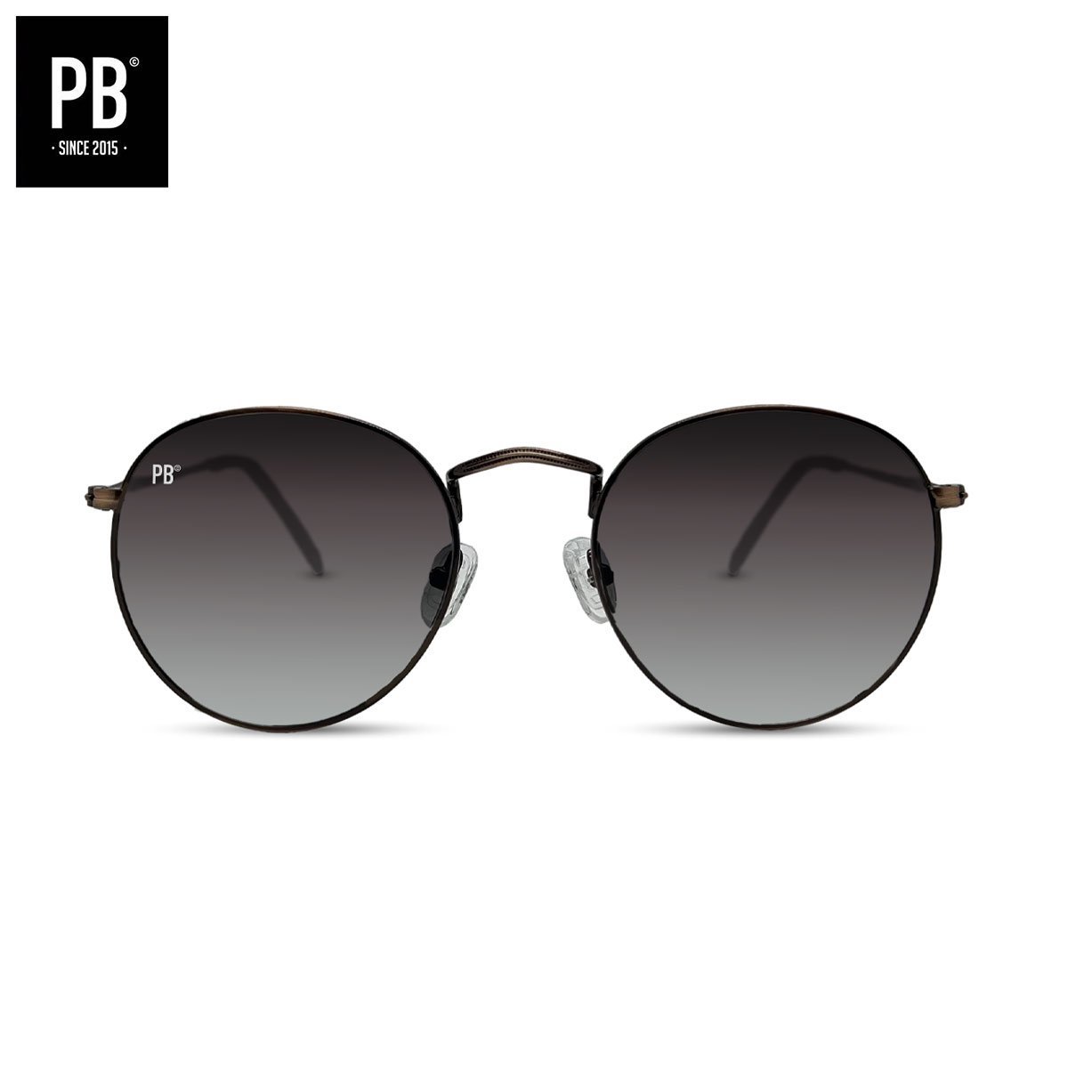 PB Sunglasses - Round Copper Gradient. - Zonnebril heren en dames - Gepolariseerd - Koperen metalen frame - Ronde stijl