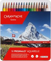 Crayons de couleur Caran d'Ache Prismalo Aquarelle boîte de 18 pièces
