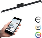 EGLO connect.z Simolaris-Z Smart Plafondlamp - 122 cm - Zwart/Wit - Instelbaar RGB & wit licht - Dimbaar - Zigbee