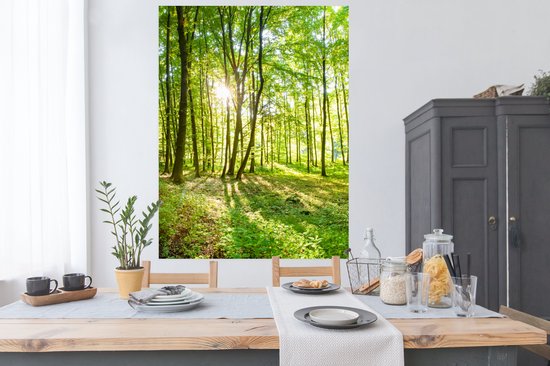 Affiche Nature - Arbres - Forêt - Vert - Soleil - 120x160 cm XXL