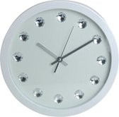 Excellent Houseware Horloge murale - avec diamants - blanc - 30 cm - pour chambre/cuisine